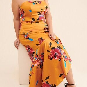 Anthropologie Hutch Strapless Ruffled Gown